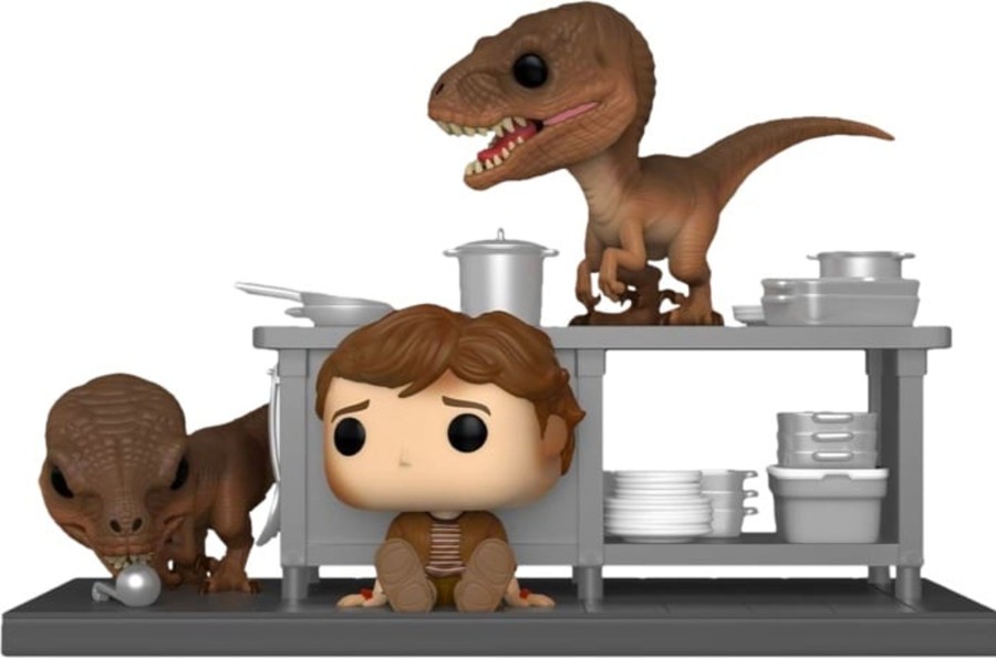 Figuren Funko | Jurassic Park - Pop Moments N° 1199 - Tim & Velociraptors S.E.