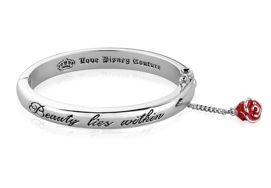 Accessoires Couture Kingdom | Beauty & The Beast - Beauty Lies Bangle 'White Gold Plated'