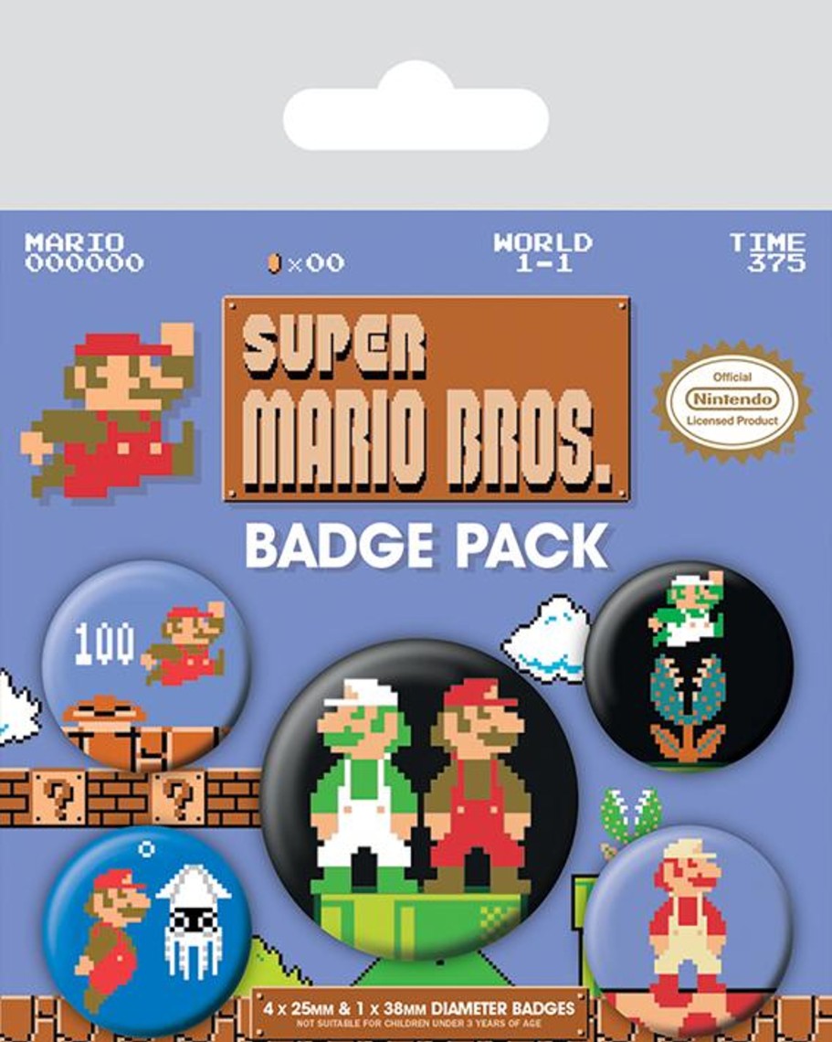 Accessoires Pyramid | Nintendo - Pack 5 Badges - Super Mario Bros