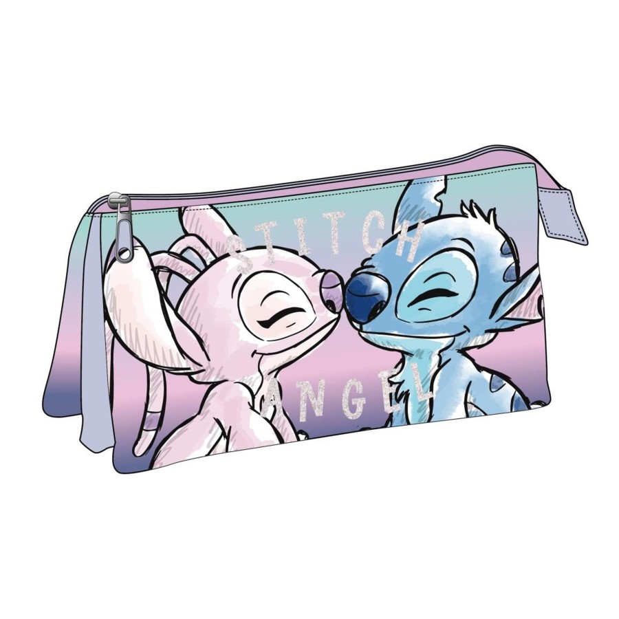 Kantoor Cerda | Stitch & Angel - Triple Pencil Case