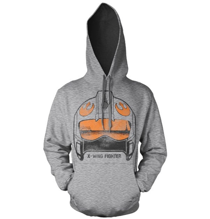 Kleding ShopForGeek | Star Wars - Sweatshirt X-Wing Fighter Helmet - H.Grey (S)