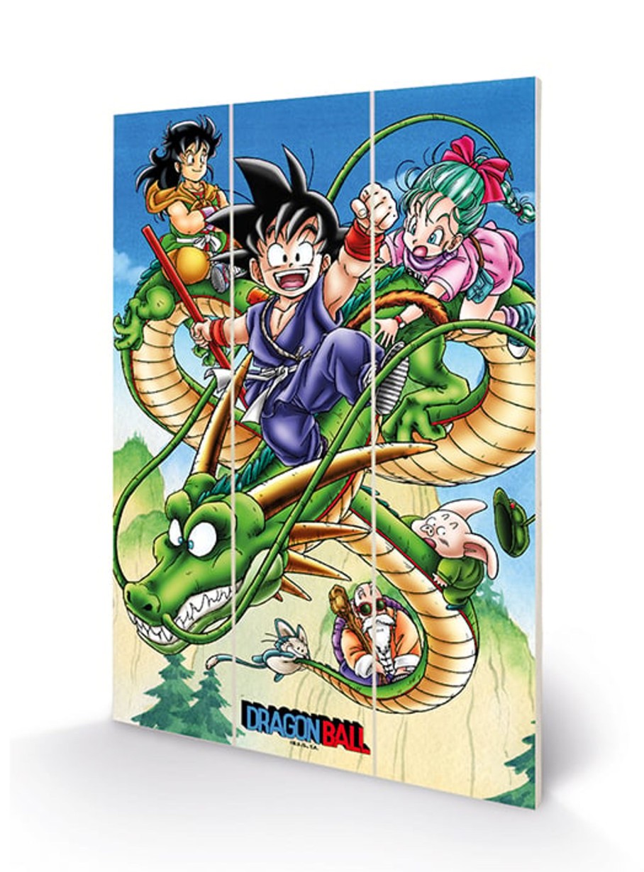 Decoratie Pyramid | Dragon Ball Z - Soaring Through The Sky - Wood Print 20X29.5