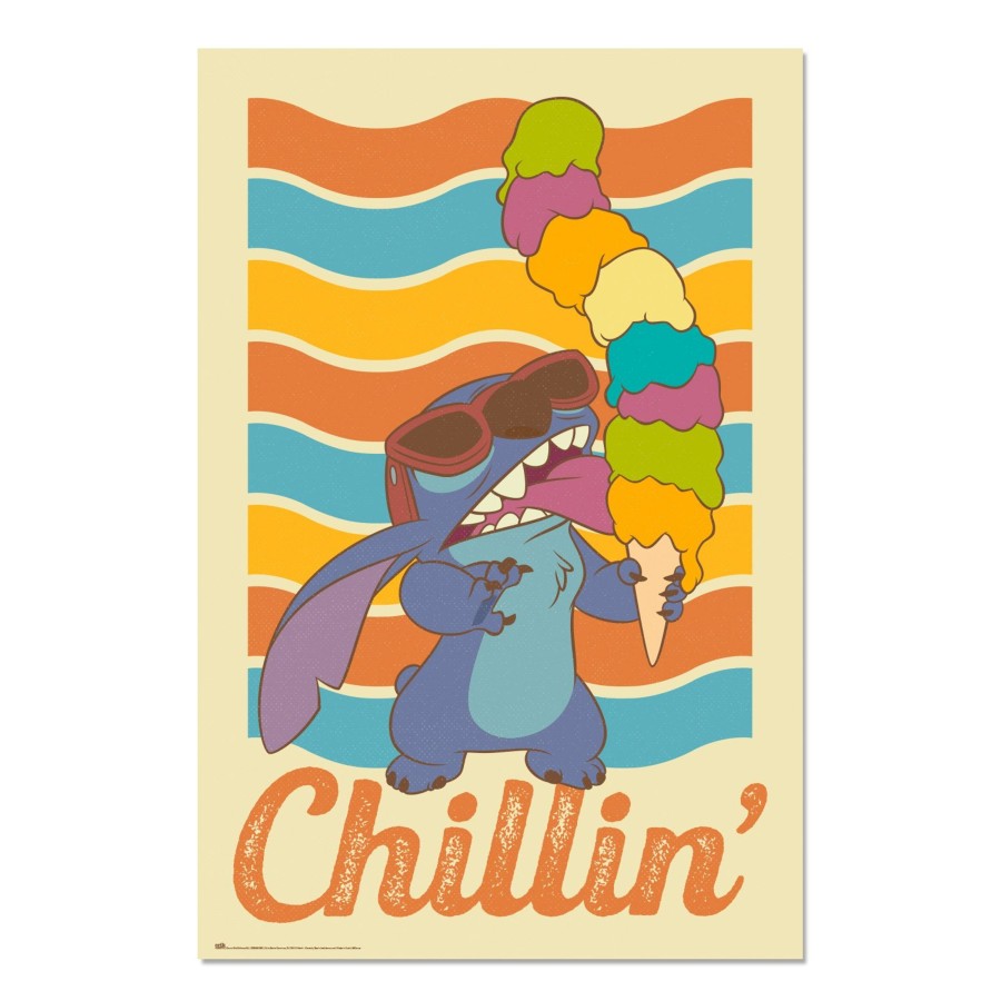 Decoratie Grupo Erik | Stitch - Chillin'S - Poster 61X91Cm