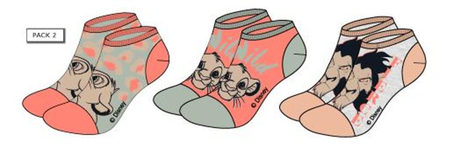 Kleding THE LION KING | The Lion King - Simba/Scar - Pack Of 3 Woman Socks Pack 2 (T36/38)