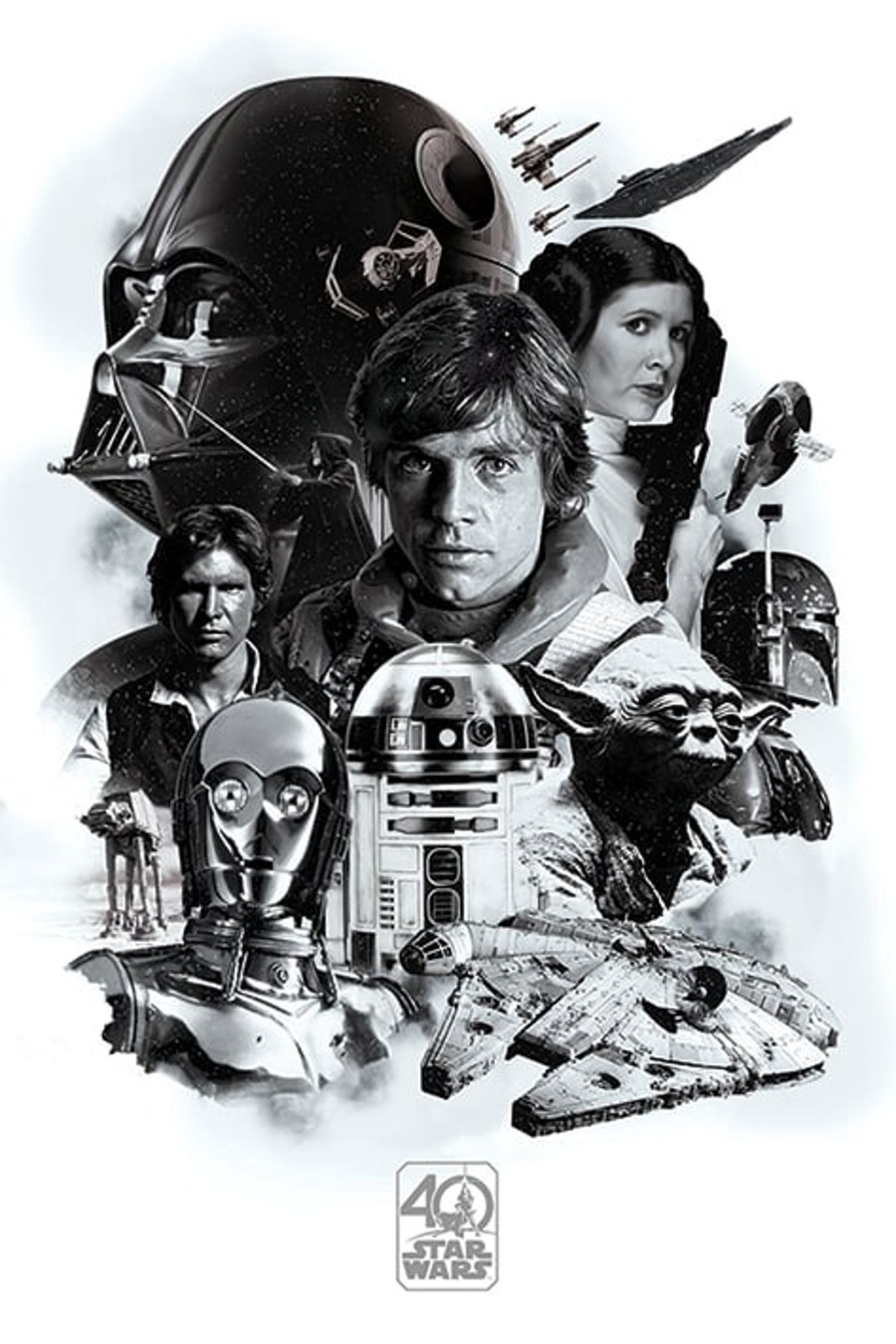 Decoratie Pyramid | Star Wars - Poster 61X91 - 40Th Anniversary Montage