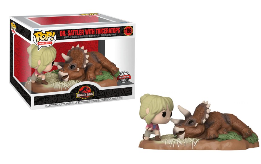 Figuren Funko | Jurassic Park - Pop Moments N° 1198 - Dr. Sattler & Triceratops S.E.