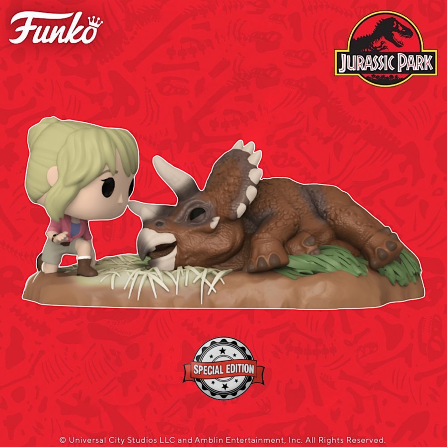 Figuren Funko | Jurassic Park - Pop Moments N° 1198 - Dr. Sattler & Triceratops S.E.