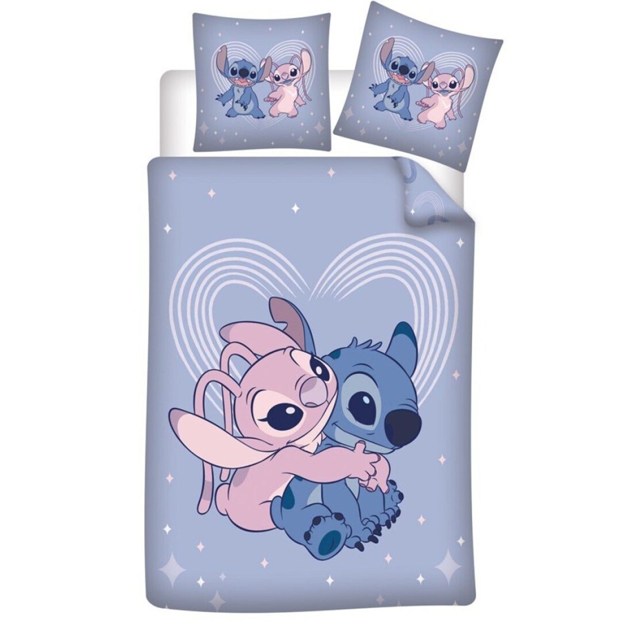 Decoratie AyMax | Disney - Duvet Cover 140X200Cm + 65X65Cm - Stitch & Angel