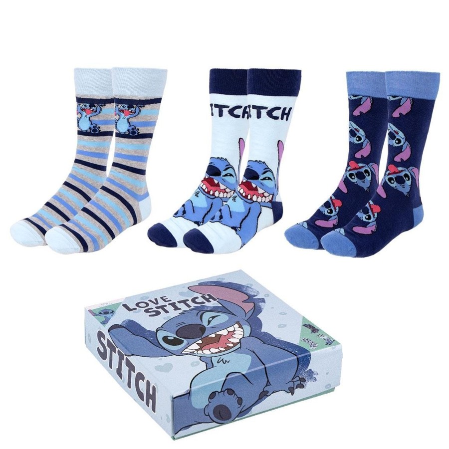 Kleding Cerda | Stitch - Happy - 3 Pairs Socks Pack (Size 40-46)