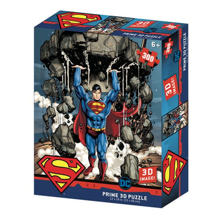 Spelletjes Prime 3D | Superman - Super Strength - Lenticular Puzzle 3D 300P '46X31Cm'