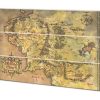 Decoratie Pyramid | Lord Of The Ring - Middle Earth Map - Wood Print 20X29.5Cm