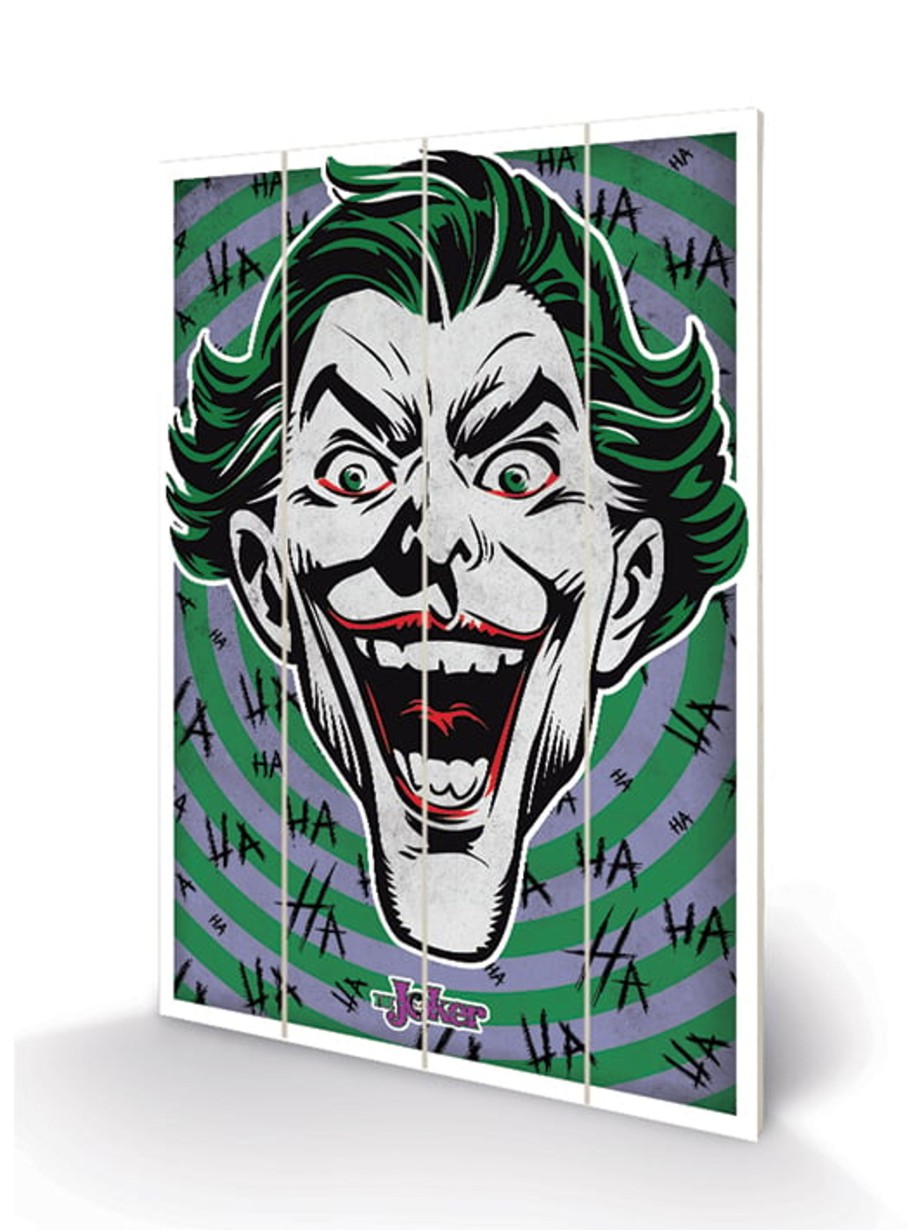 Decoratie Pyramid | Dc Comics - Wood Print 40X59 - The Joker - Hahaha