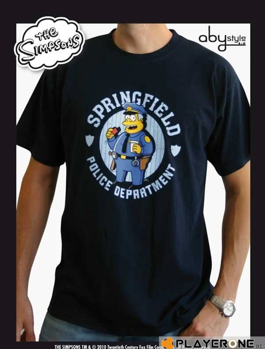 Kleding ABYstyle | Simpsons - T-Shirt Homme Navy Blue Police (S)