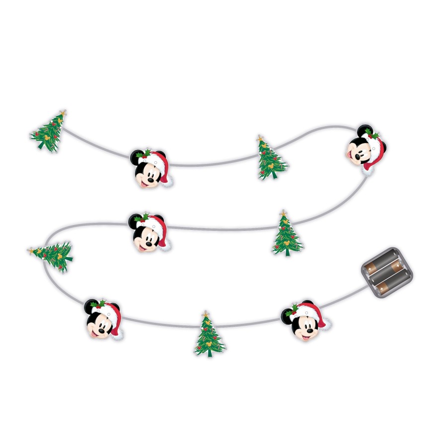 Decoratie ShopForGeek | Mickey - Christmas Lighted Garland - 10 Led - 30 Cm