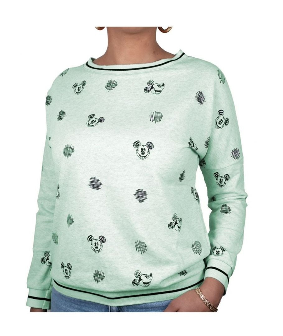 Kleding Cotton Division | Disney - Sweat Crayon Mickey Girl - Green (S)