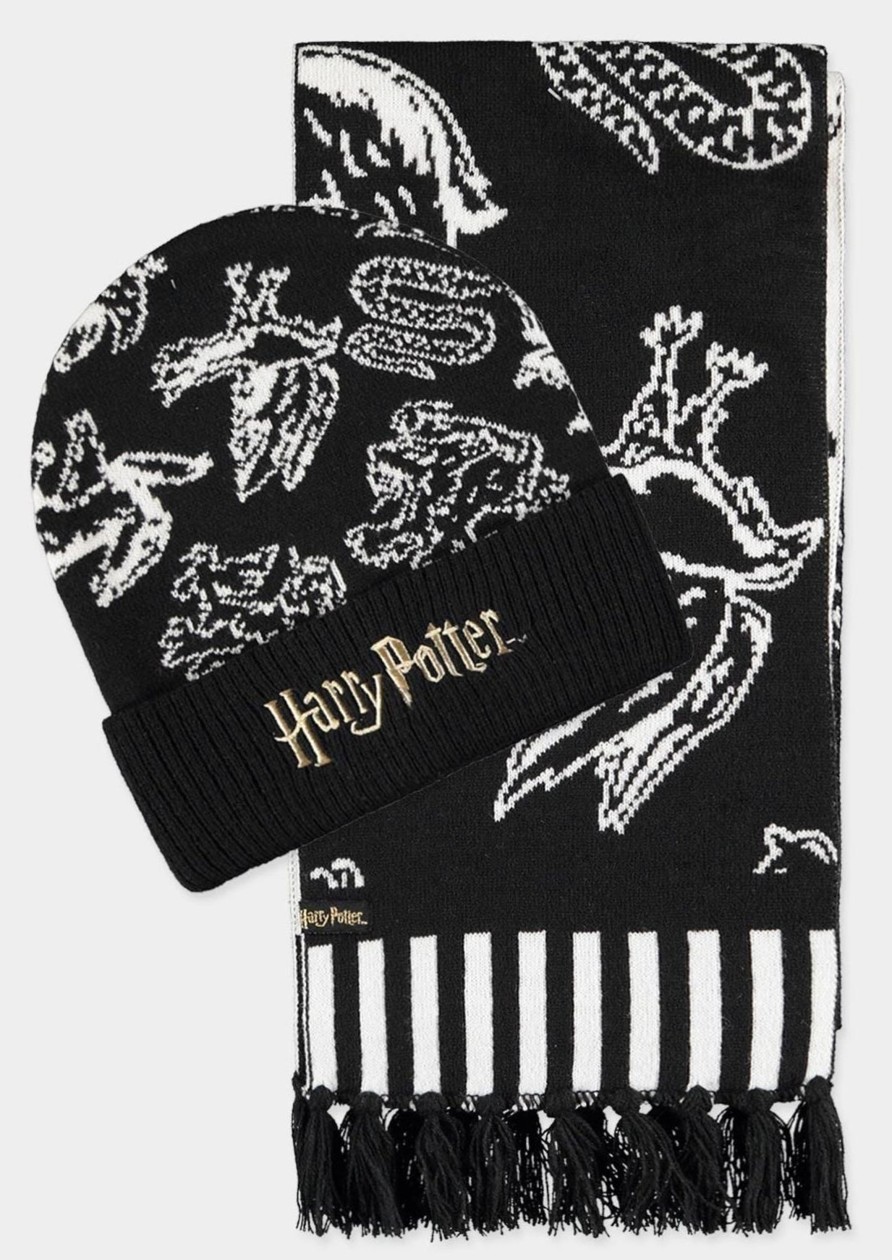 Kleding Difuzed | Harry Potter - Black & White - Beanie & Scarf Gift Set