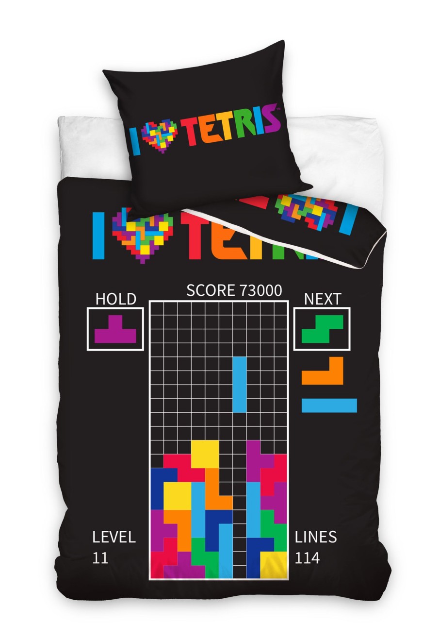 Decoratie ShopForGeek | Tetris - Duvet Cover 140X200Cm + Cushion 60X70Cm - '100% Coton'