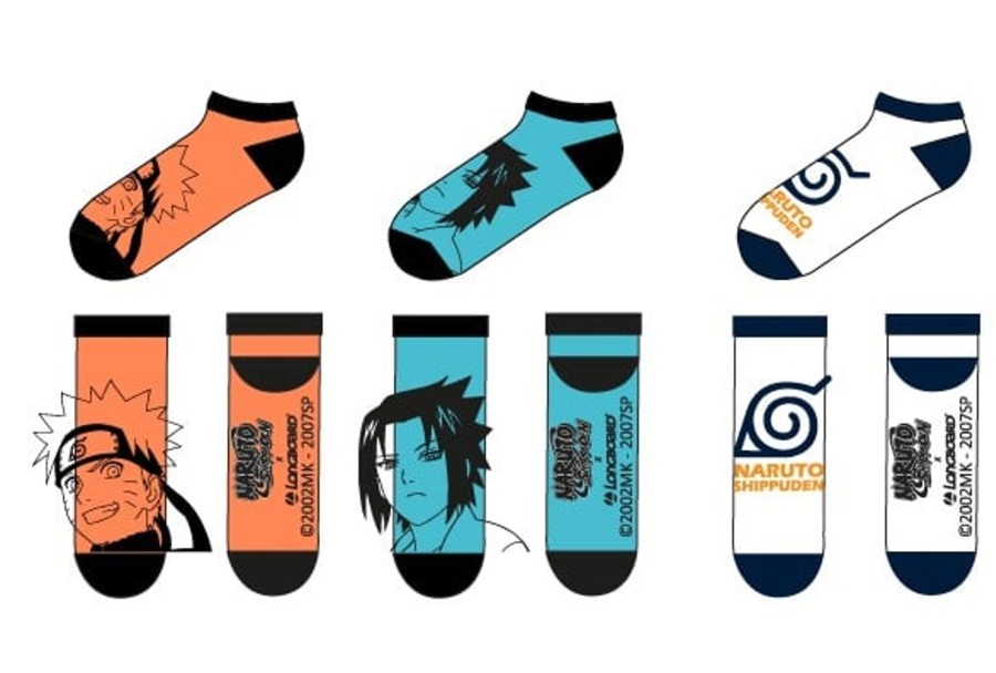 Kleding ShopForGeek | Naruto - Naruto & Sasuke - Pack Of 3 Man Low Socks (T39/42)