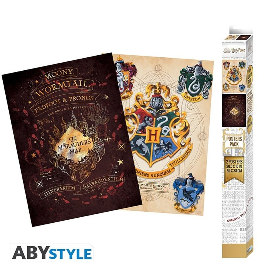 Decoratie ABYstyle | Harry Potter - Crest & Marauders - Set 2 Posters '52X38'