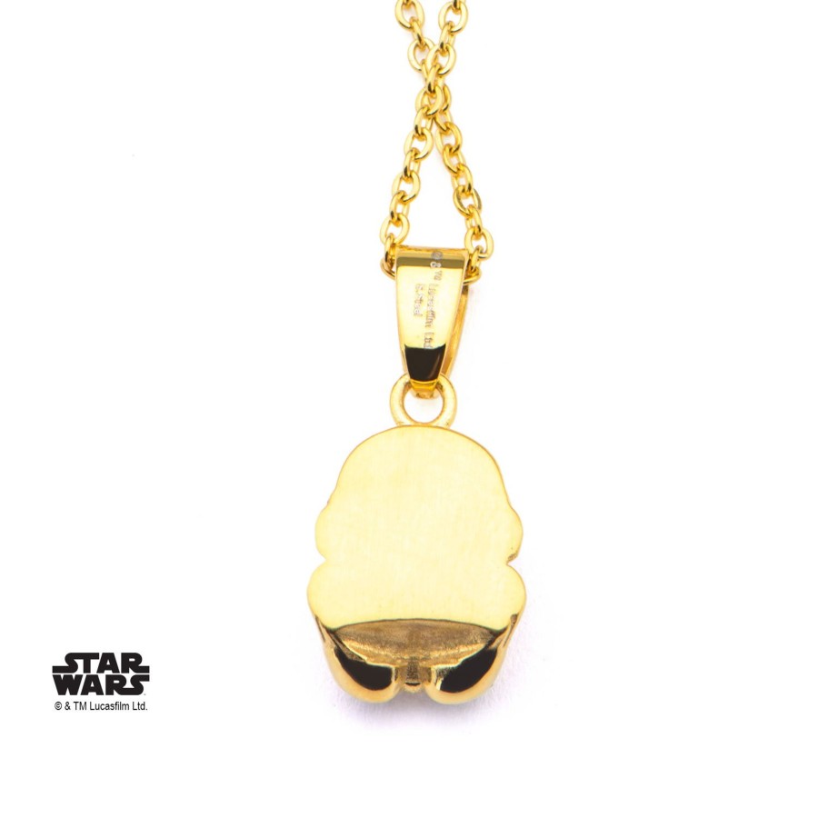 Accessoires S1 Studio | Star Wars - Gold Pvd Plated 3D Stormtrooper Pendant With Chain