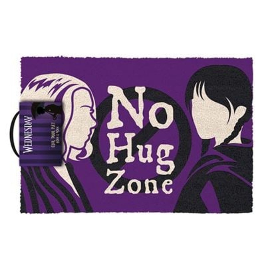 Decoratie Pyramid | Wednesday - No Hug Zone - Coir Doormat '40X33Cm'