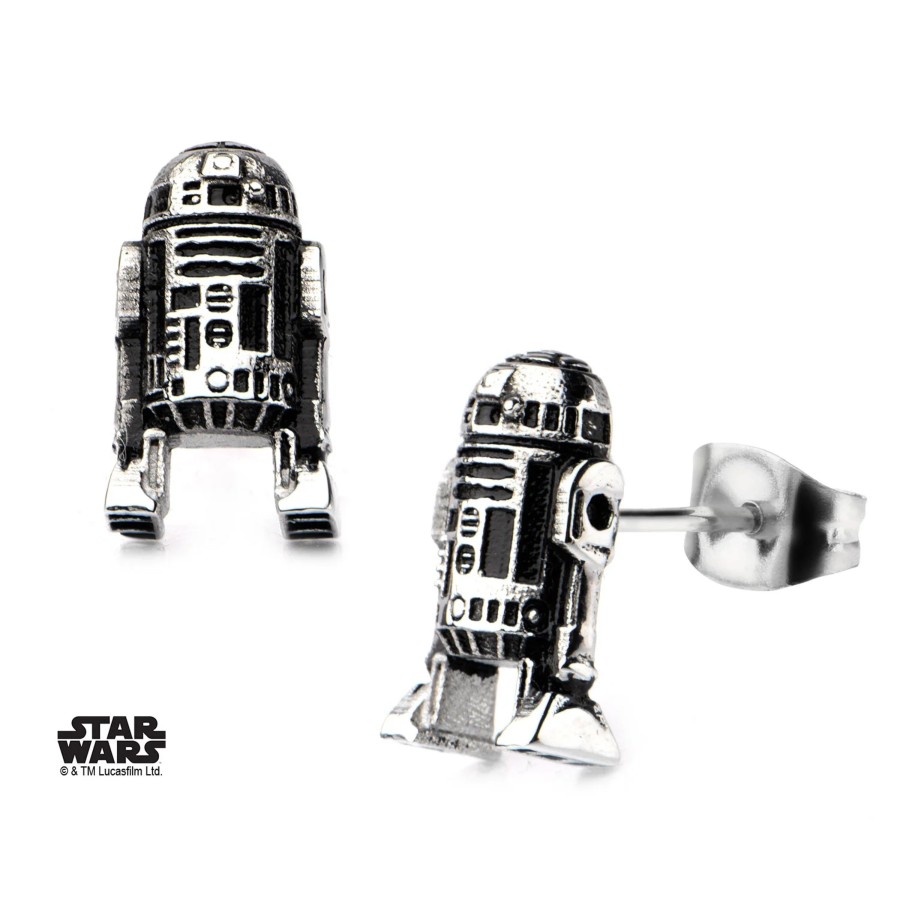 Accessoires S1 Studio | Star Wars - Stainless Steel R2D2 3D Cast Stud Earrings