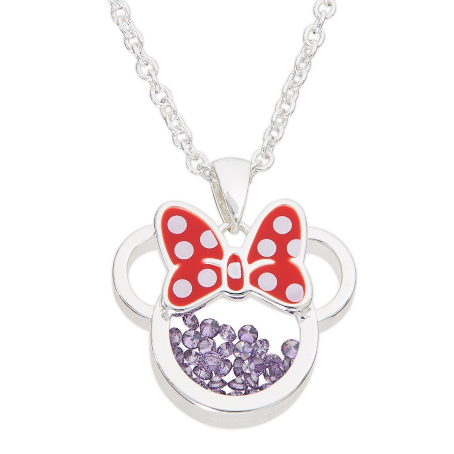 Accessoires Peershardy | Minnie - Birthstone Floating Stone Necklace In Silver Plated- February